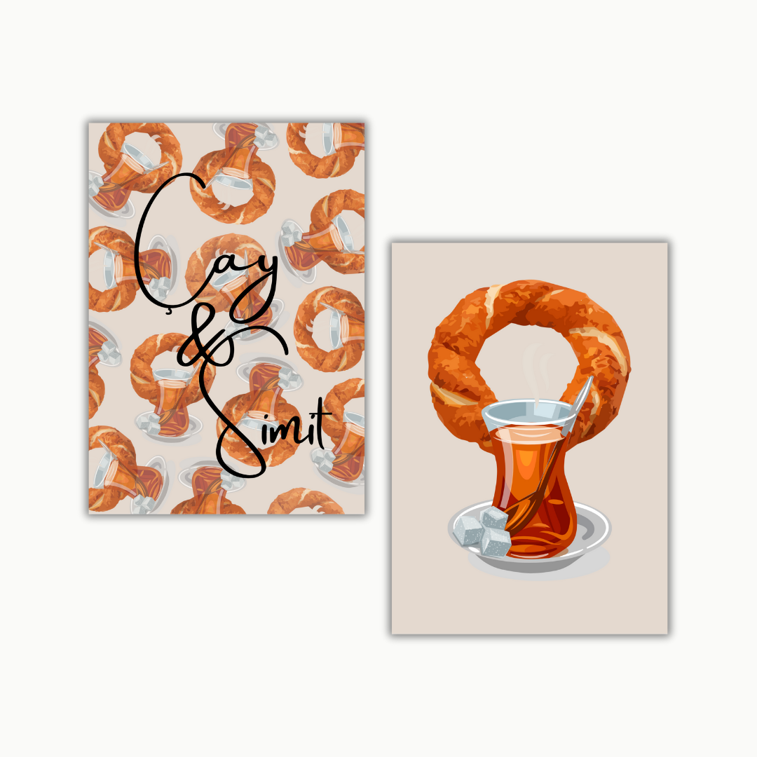 Çay & Simit Set No. 4 | Küchenposter Sets