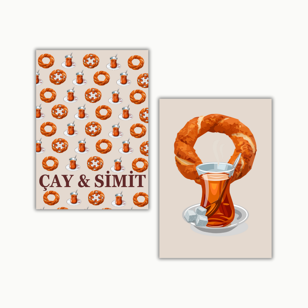 Çay & Simit Set No. 5 | Küchenposter Sets