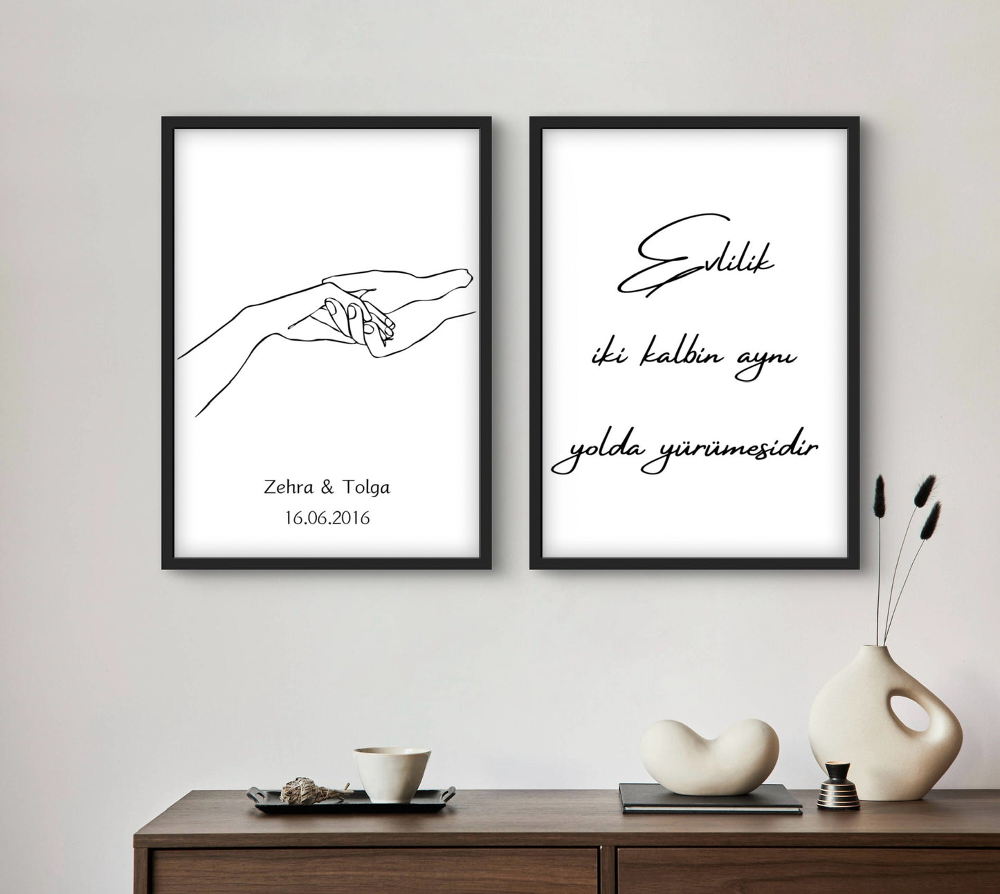 Evlilik ♡ No. 5 | Personalisierte Paar-Poster | Liebe & Ehe