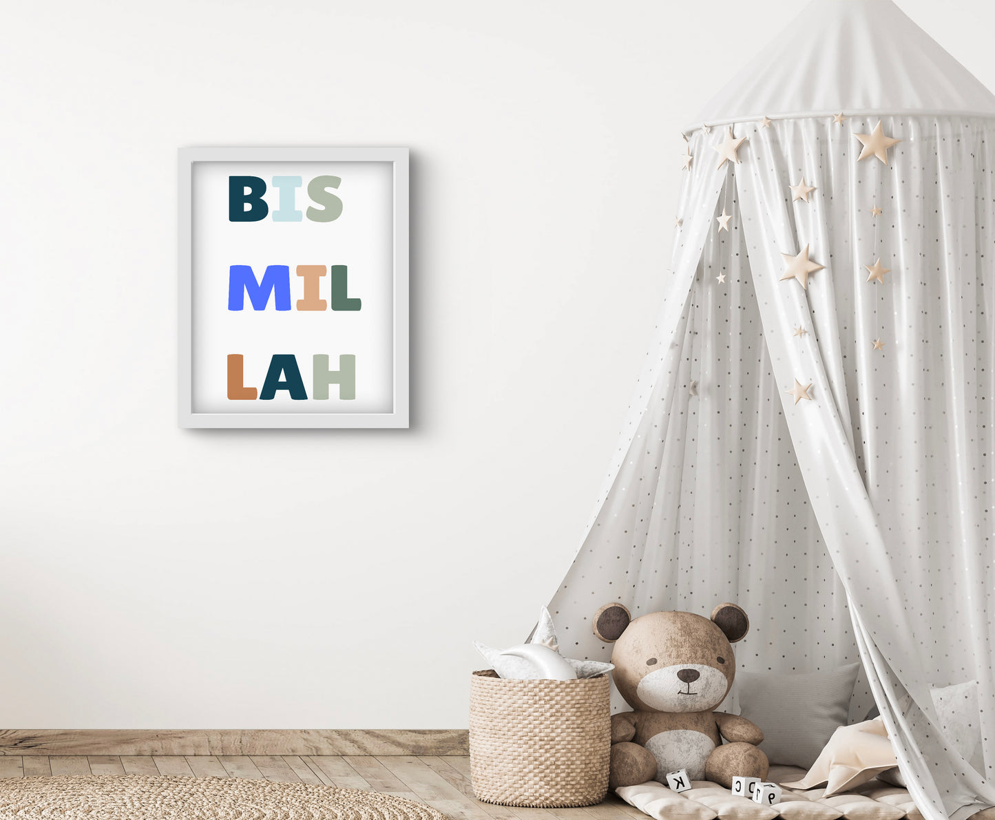 Bismillah Blau | Islamische Poster für Kinder