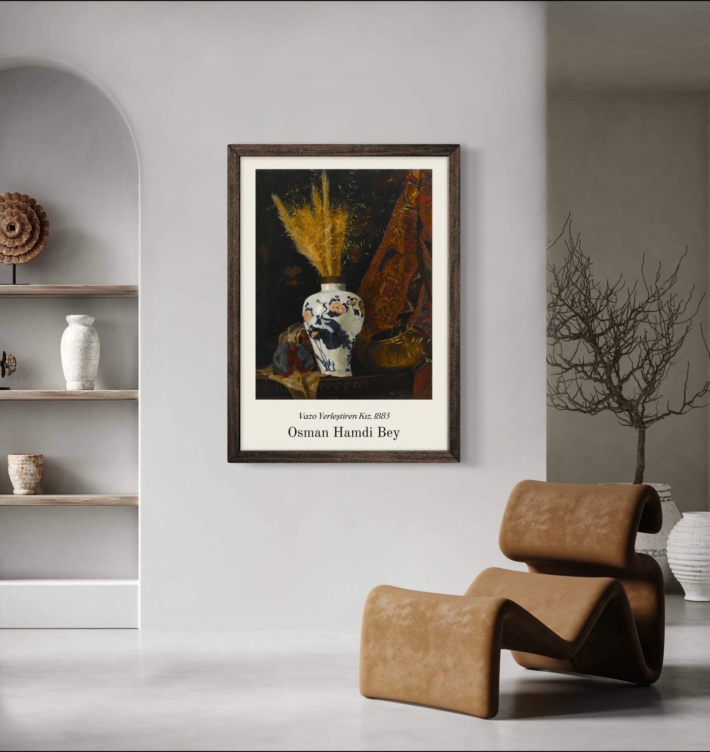 Beyaz Vazoda Çiçekler | Osmanische Kunstposter