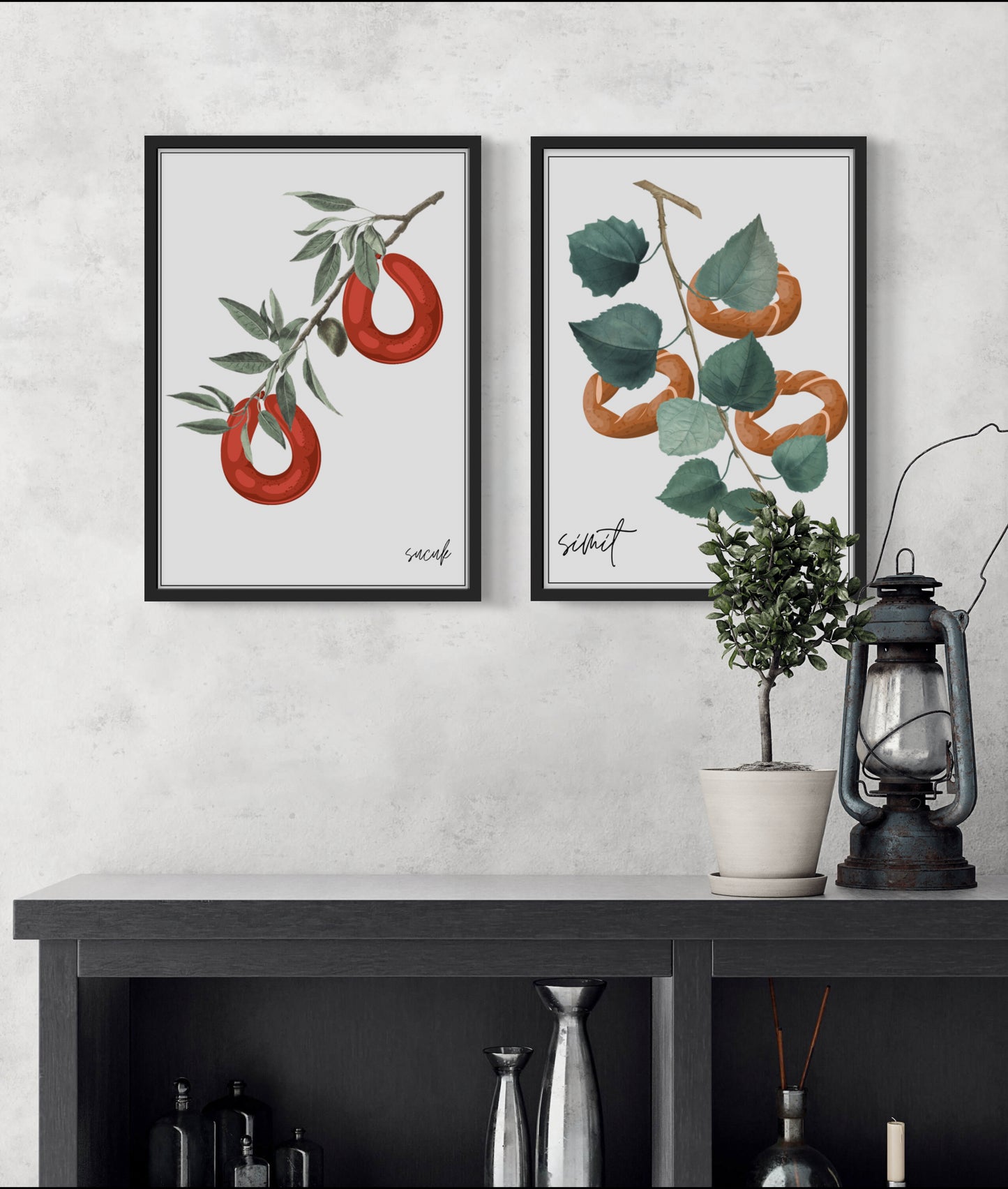 Sucuk & Simit Pflanzen Set | Küchenposter Sets