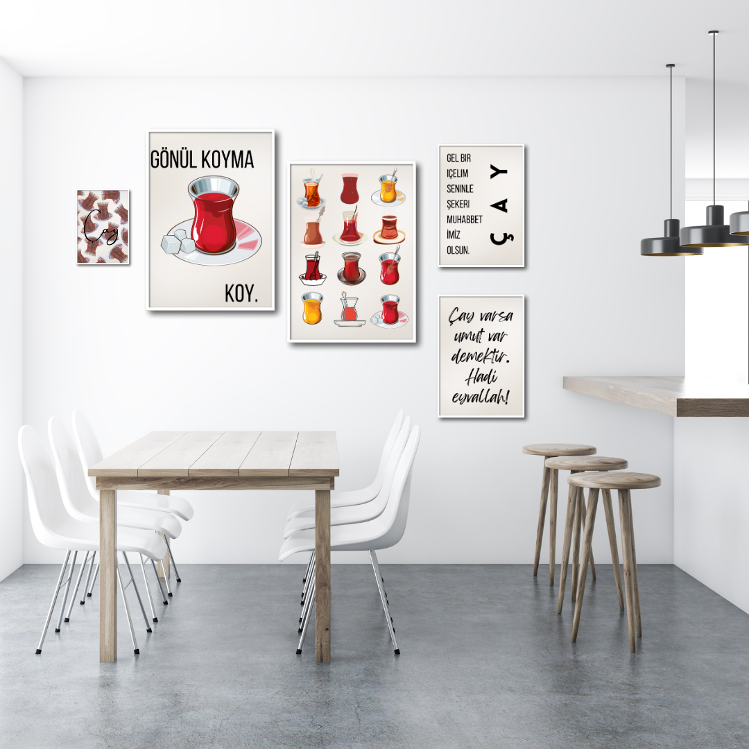 Çay içelim Typografisch | Küchenposter