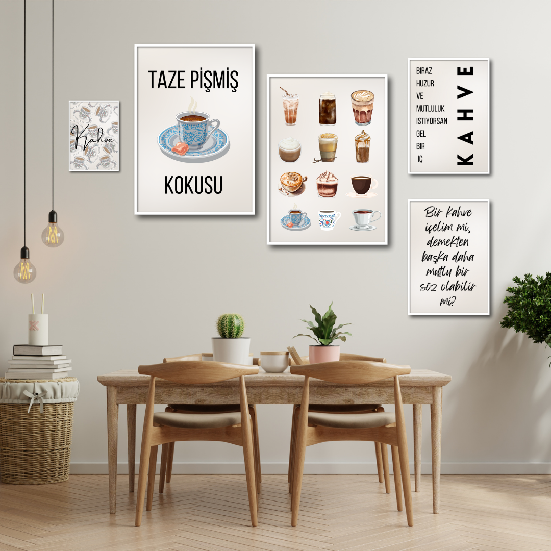 Huzur ve Kahve Typografisch | Küchenposter