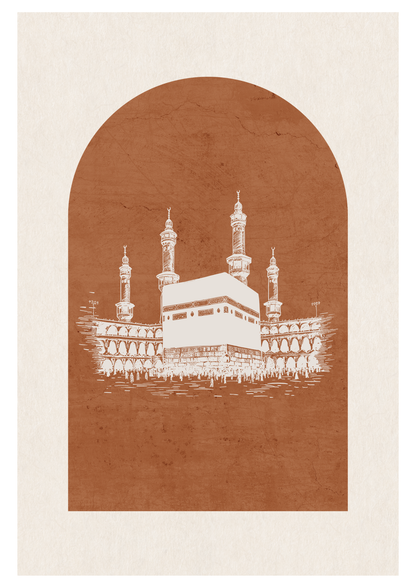 Kaaba Braun/ Grau | Islamische Poster