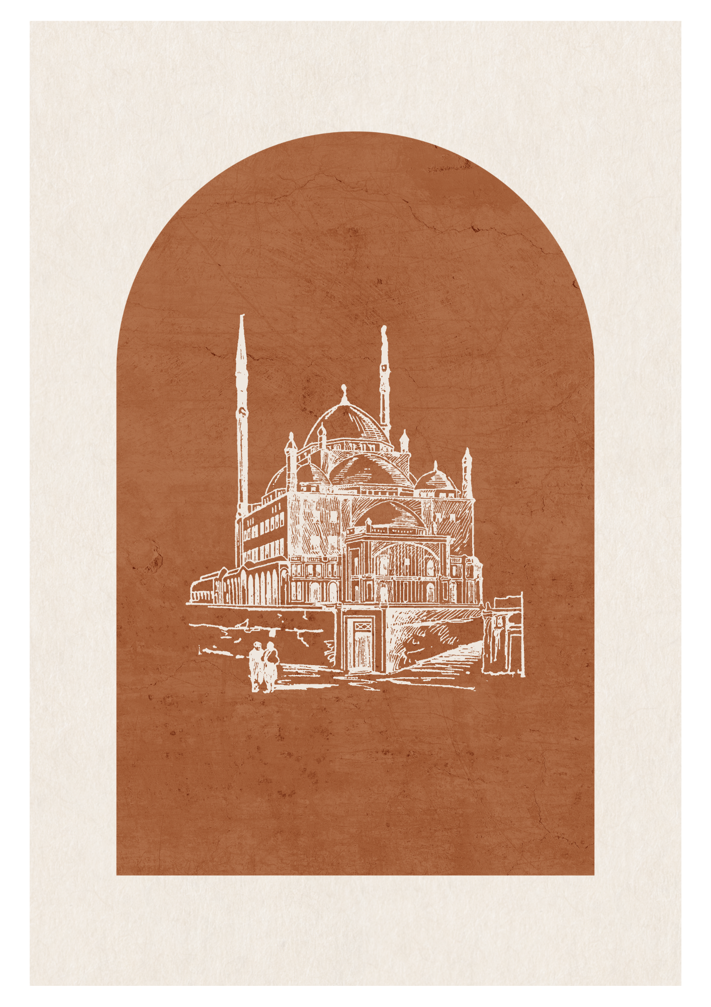 Moschee Braun/ Grau | Islamische Poster