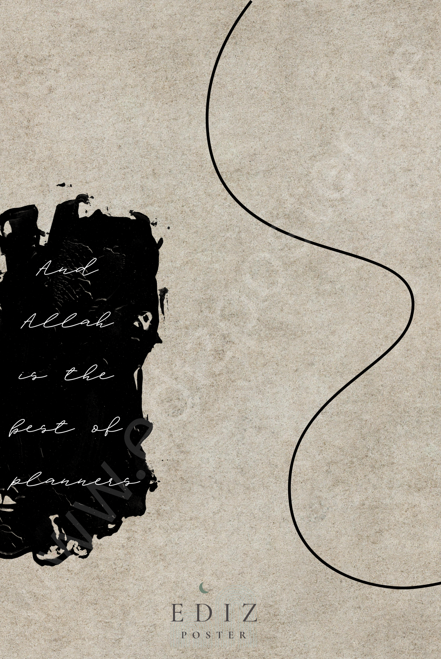 Islamposter, Allah is the best of planners, allah is the best planner, abstrakte minimalistische poster kunstposter, islamische Poster, Islam Geschenke, Geschenke für Muslime, Ramadandekoration, Ramadandeko, Ramadangeschenke, Ramadan, Ramazan dekorasyonu, ramazan dekoru