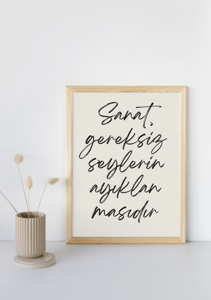 Sanat ve ayıklanma | Typografie-/ Zitateposter