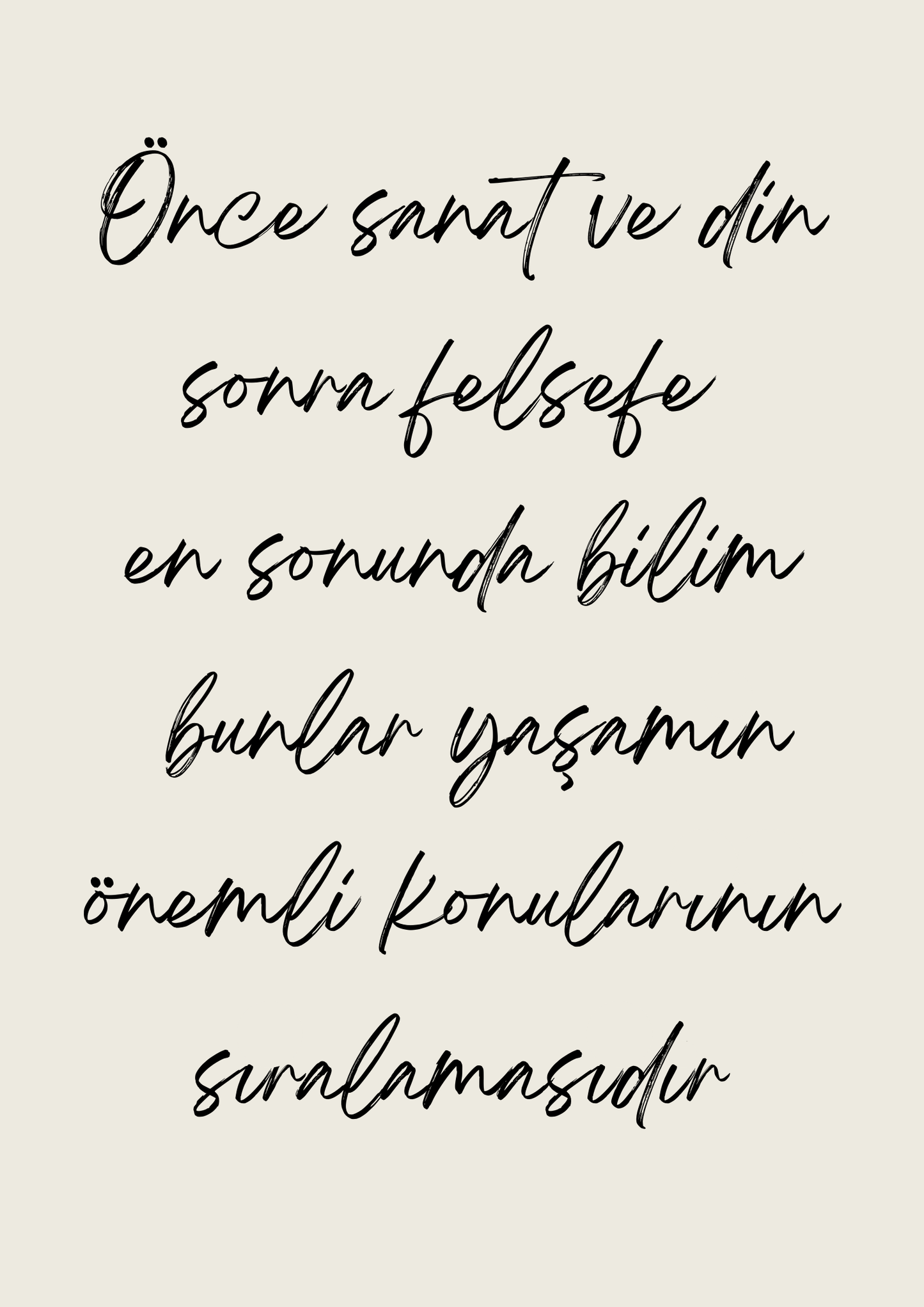 Sanat, Din, Felsefe ve Bilim | Typografie-/ Zitateposter