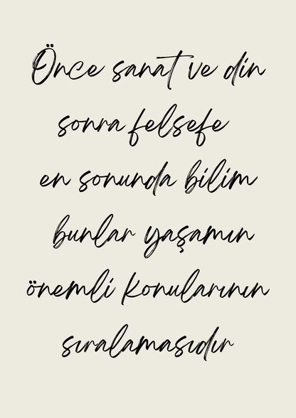 Sanat, Din, Felsefe ve Bilim | Typografie-/ Zitateposter