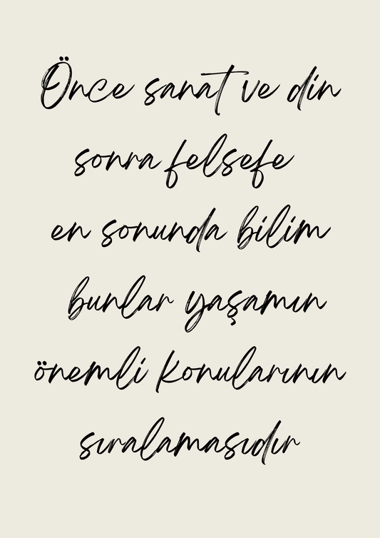 Sanat, Din, Felsefe ve Bilim | Typografie-/ Zitateposter