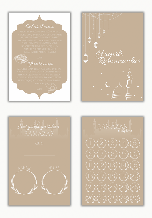 Ramadan Tischdeko mit kleinen Hayırlı Ramazanlar Karten, schlichte islamische Dekoration für Iftar Tisch Ramadan Geschenkidee mit liebevoll gestalteten Ramadan Karten, islamisches Geschenk für Familie, Freunde und Kinder