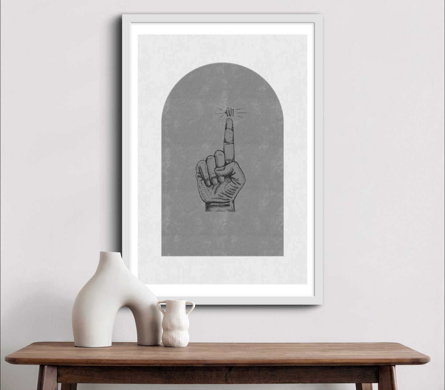 La ilahe illallah Grau | Islamische Poster