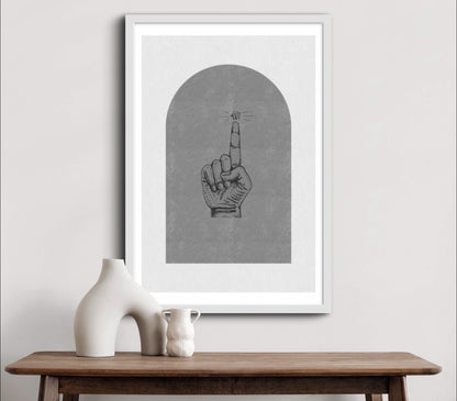 La ilahe illallah Grau | Islamische Poster