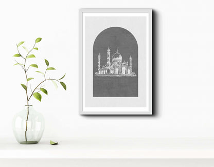 Moschee Braun/ Grau 1 | Islamische Poster