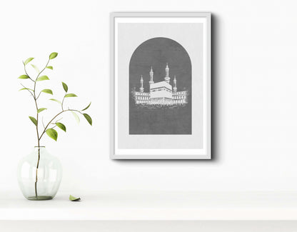 Kaaba Braun/ Grau | Islamische Poster