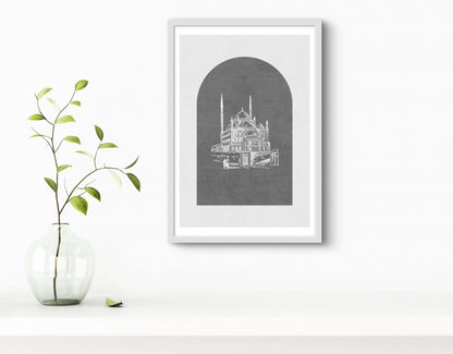 Moschee Braun/ Grau | Islamische Poster