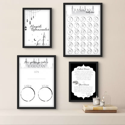 Sahur und Iftar Dua Karte für Ramadan, islamische Duakarte mit modernem Design zum Einrahmen und Wiederverwenden