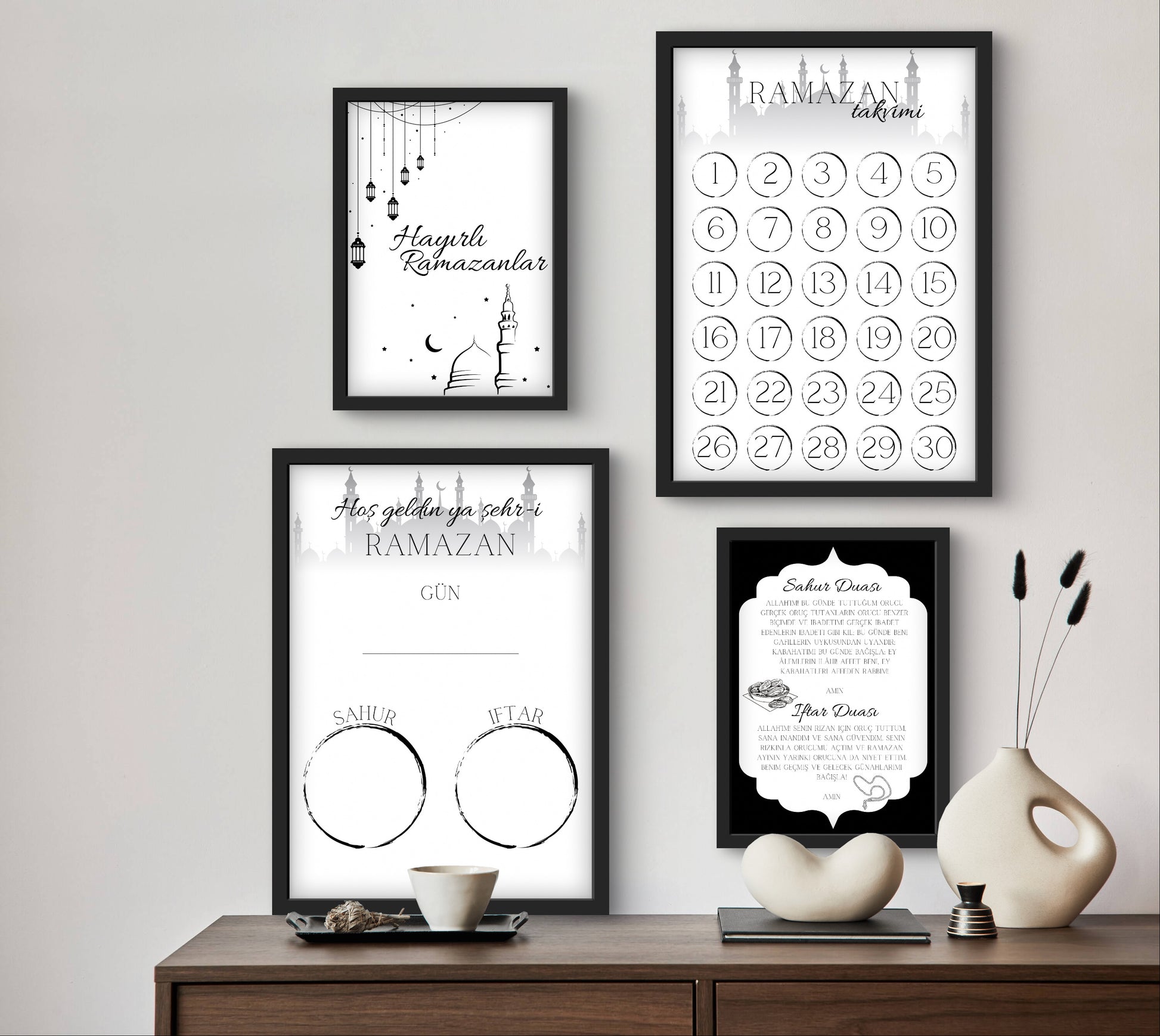 Ramadan Kalender zum Ankreuzen für Kinder und Familien, wiederverwendbare Ramadan Kalender Karte im Format 15x21 cm