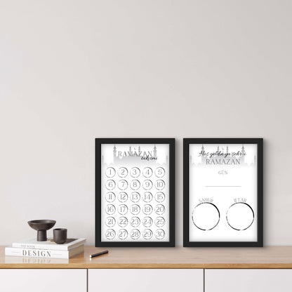 Ramadan Karte zum Eintragen von Datum und Uhrzeit für Sahur und Iftar, praktische Ramadan Übersicht für den Familienalltag