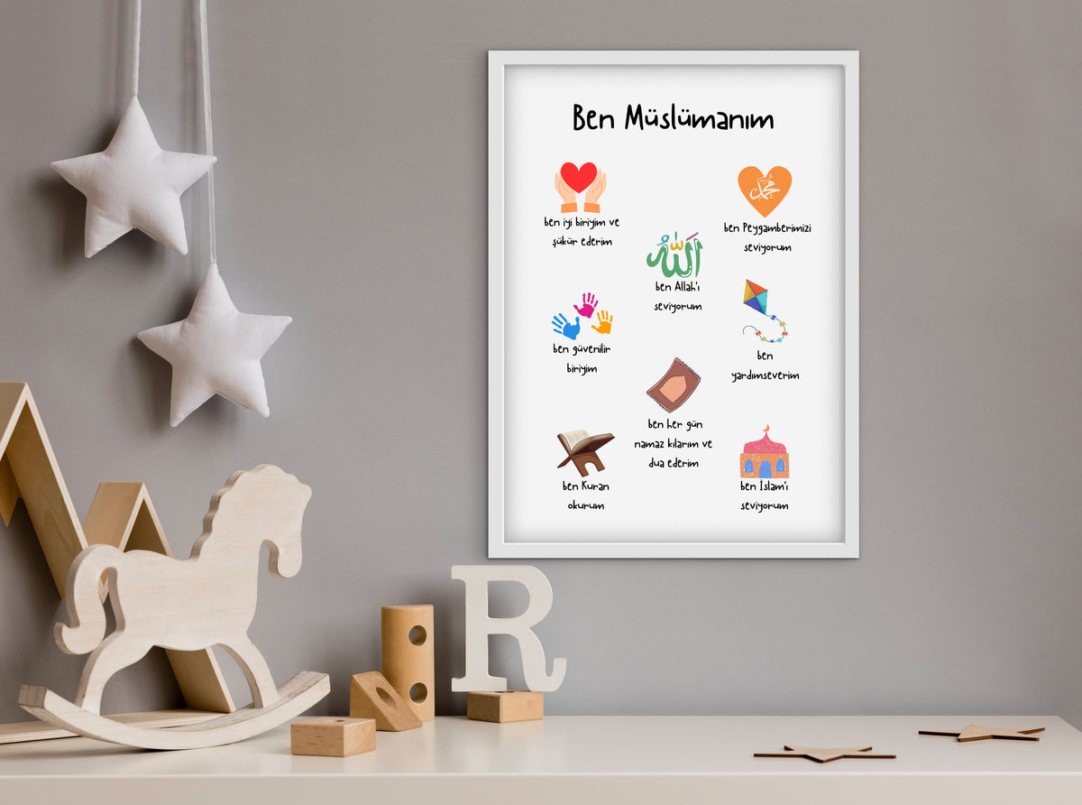 Ich bin Muslim | Islamische Poster für Kinder