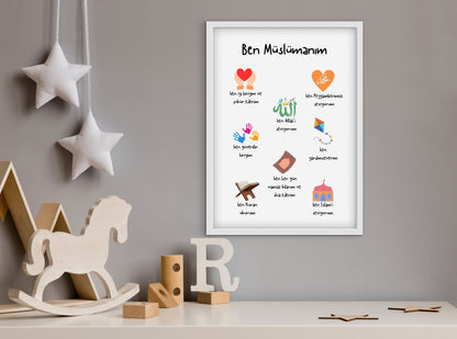 Ich bin Muslim | Islamische Poster für Kinder