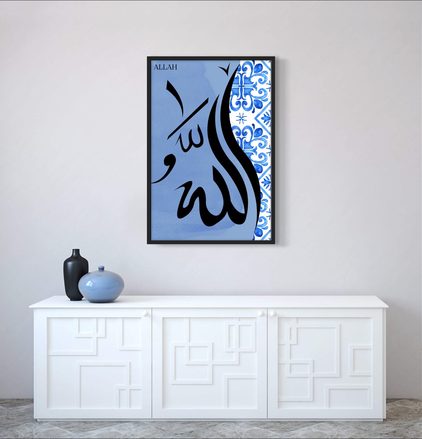 Allah c.c. Blau | Hochwertige Islamische Poster