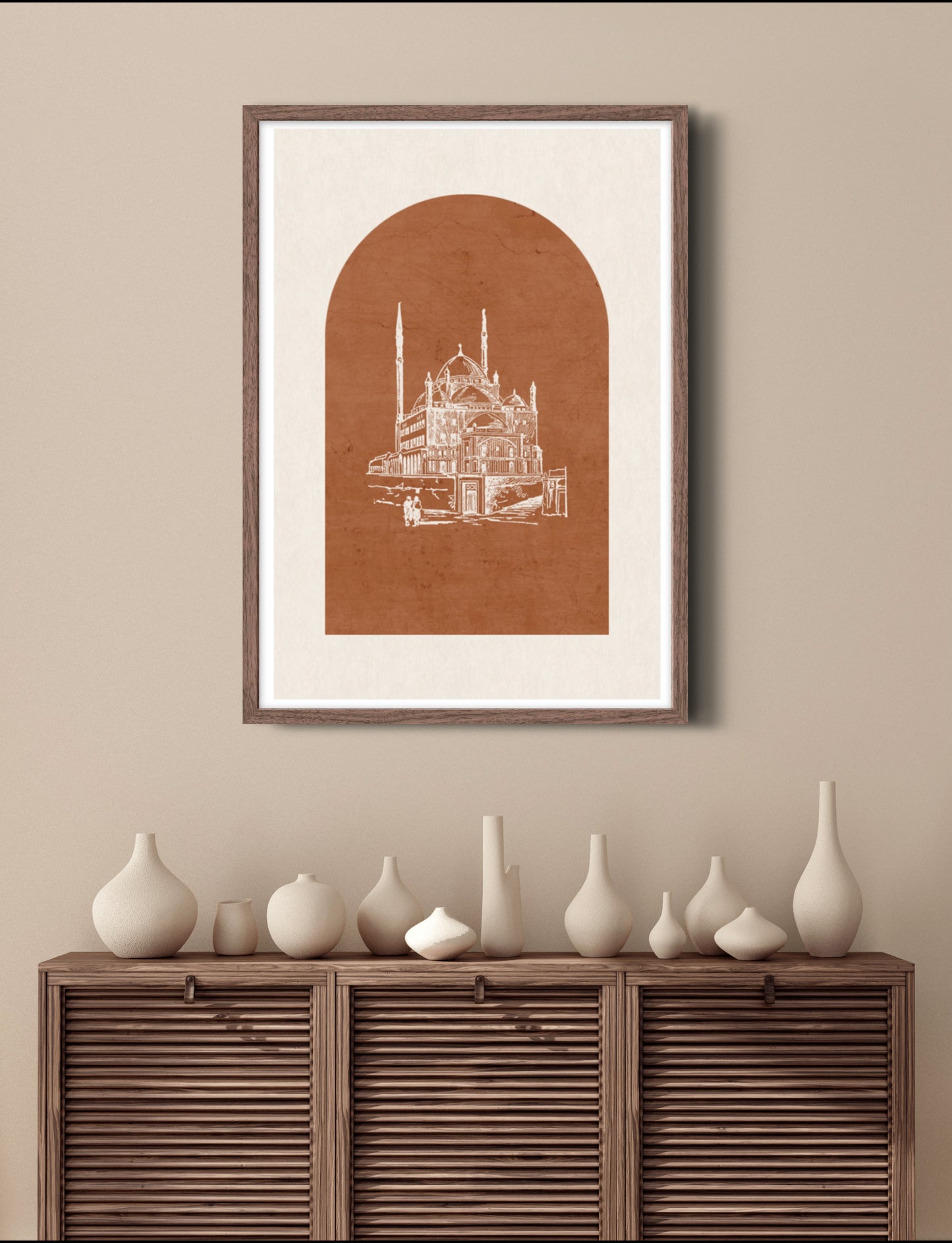 Moschee Braun/ Grau | Islamische Poster