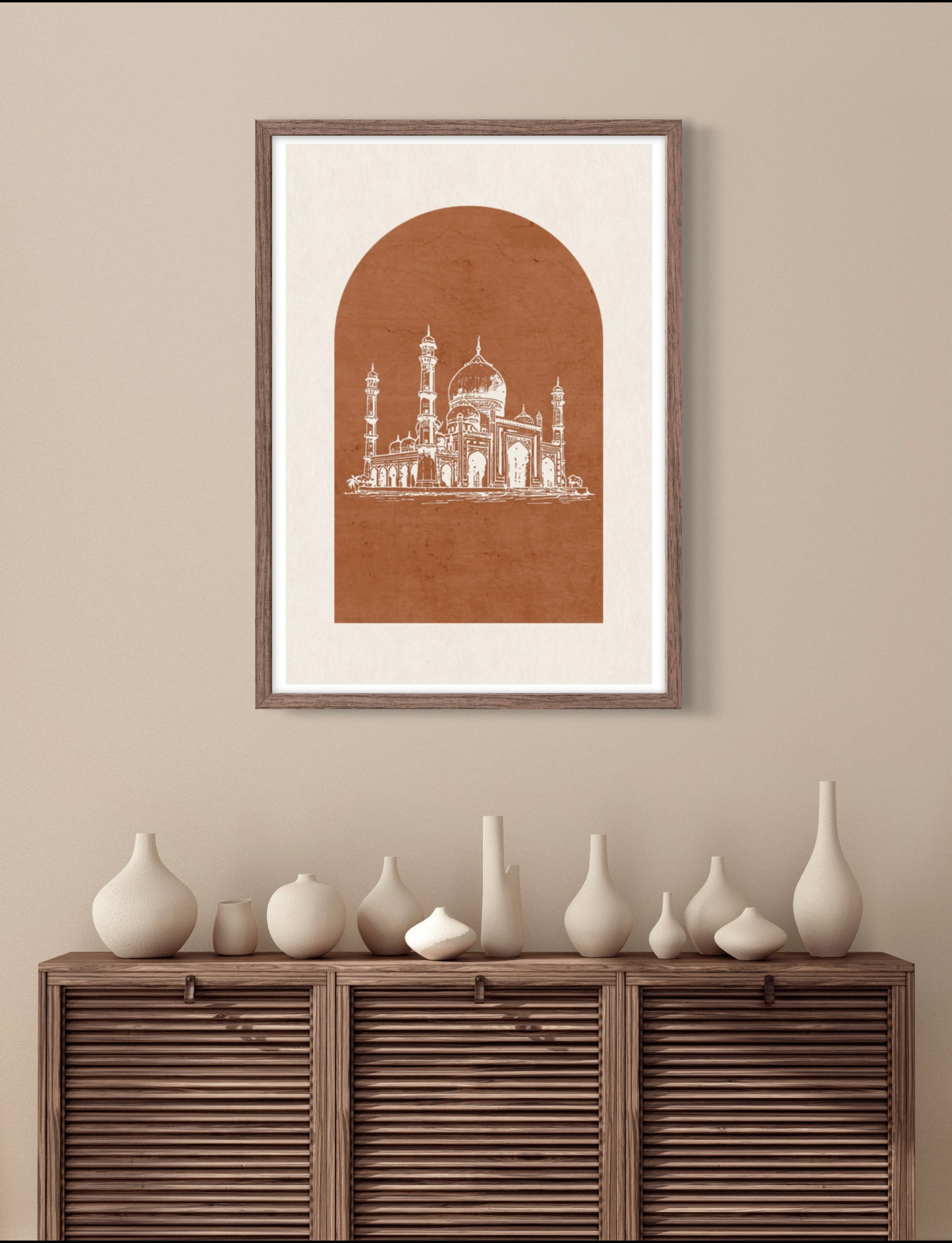 Moschee Braun/ Grau 1 | Islamische Poster