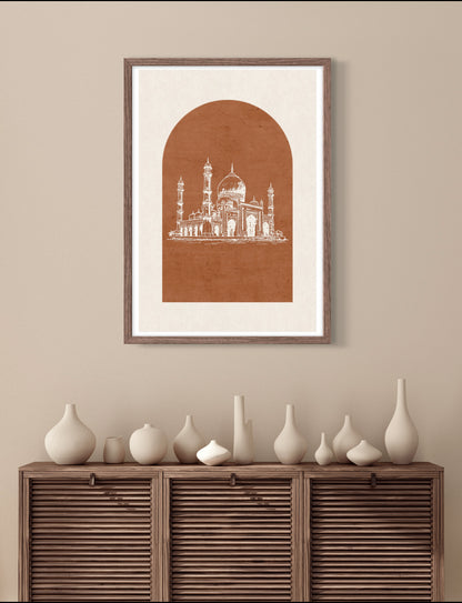 Moschee Braun/ Grau 1 | Islamische Poster