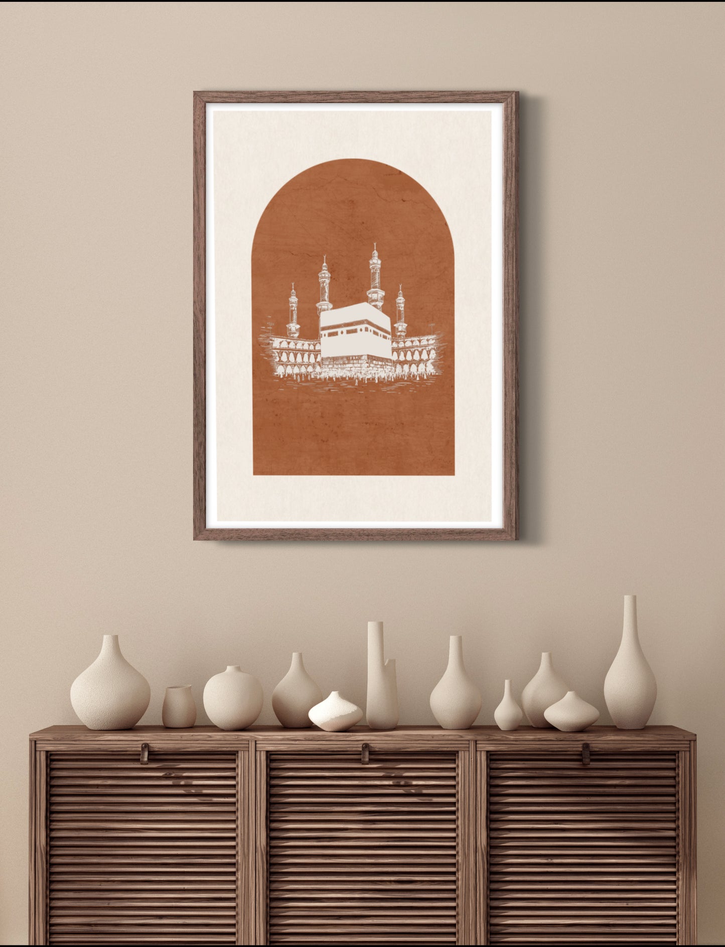 Kaaba Braun/ Grau | Islamische Poster