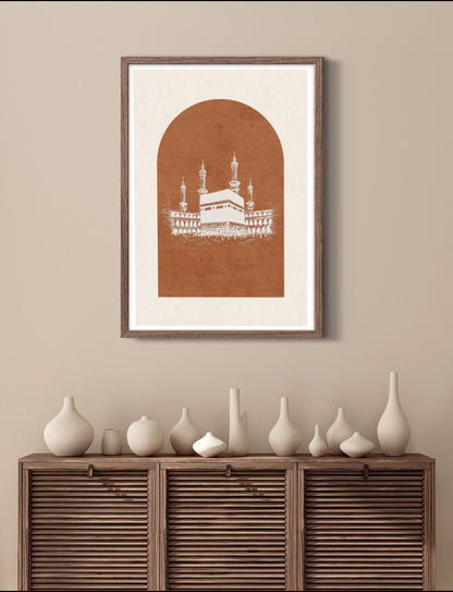 Kaaba Braun/ Grau | Islamische Poster