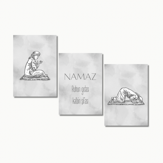 Namaz Ruhun Gıdası Grau | Islam Poster Sets