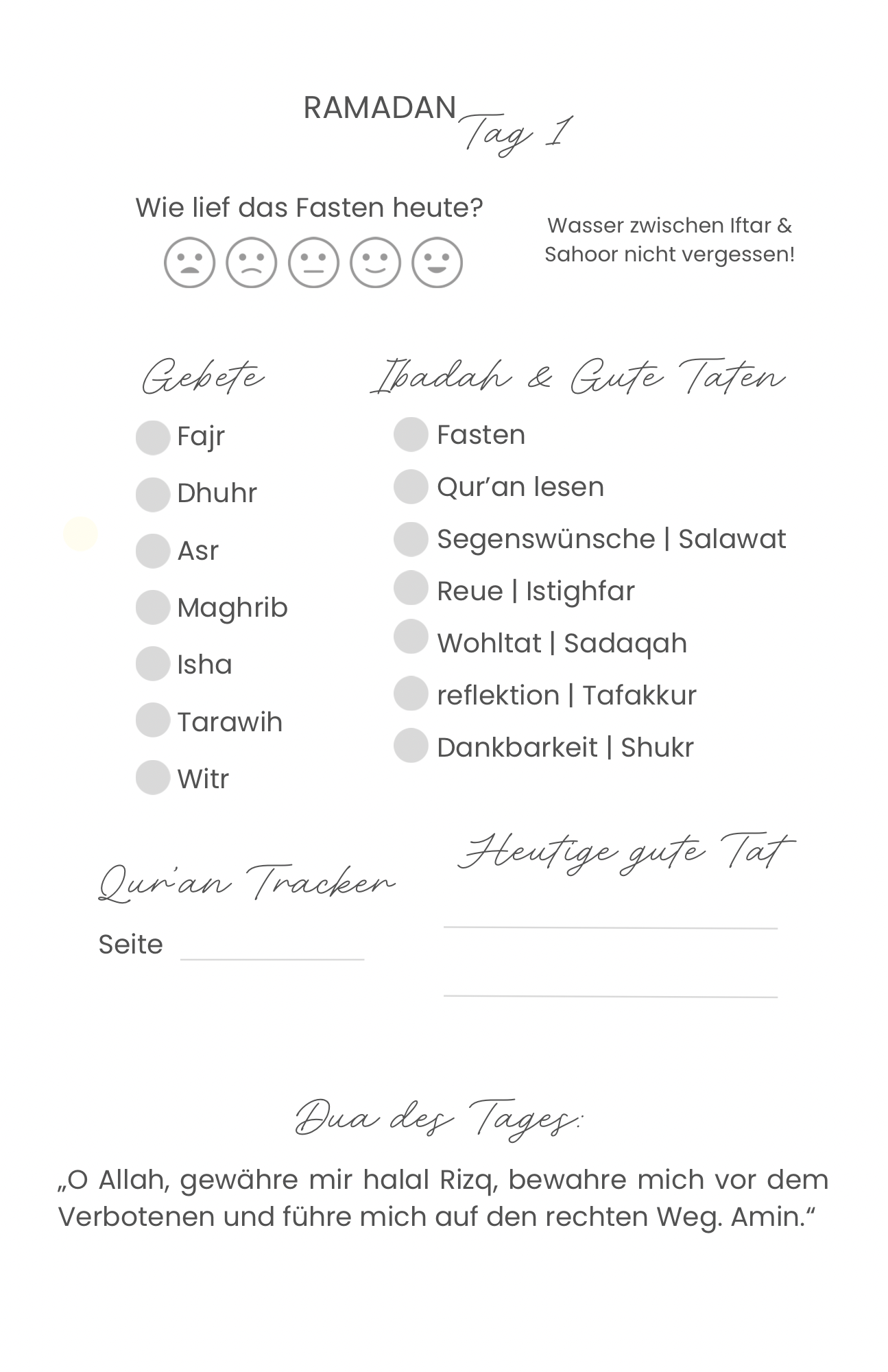 Mein Ramadan Tagebuch