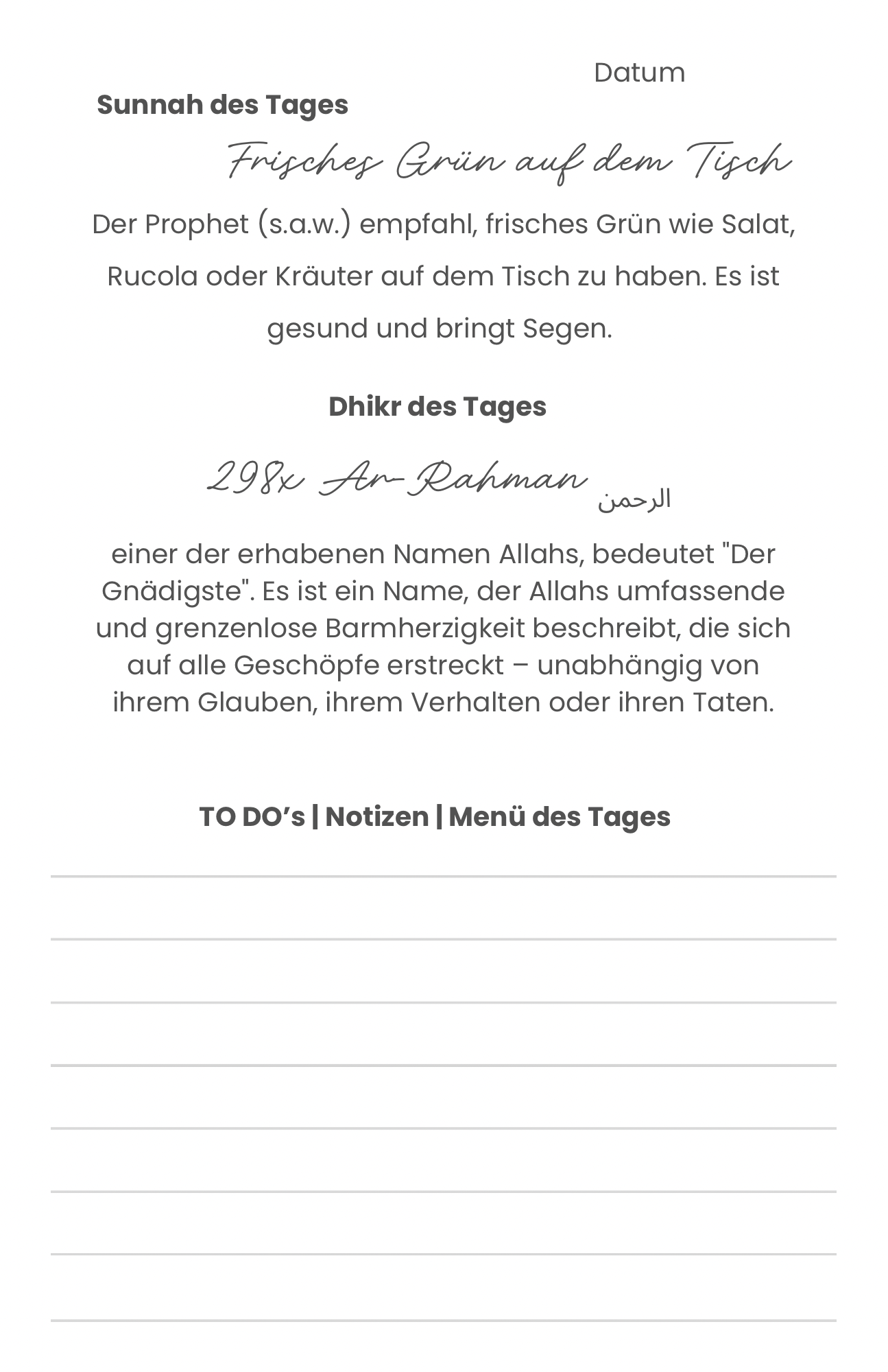 Mein Ramadan Tagebuch
