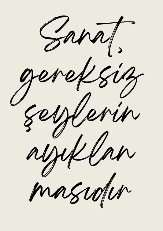 Sanat ve ayıklanma | Typografie-/ Zitateposter